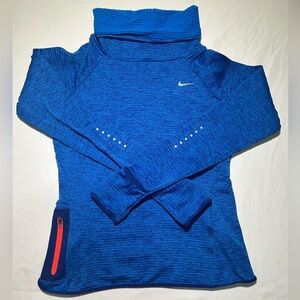 Nike Running S ThermaSphere Waffle Fleece Cowl Neck Pullover Space Blue